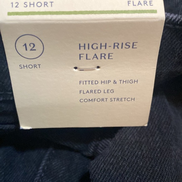 Women's High-Rise Flare Jeans - Universal Thread Black Wash 12 Short - Picture 8 of 8